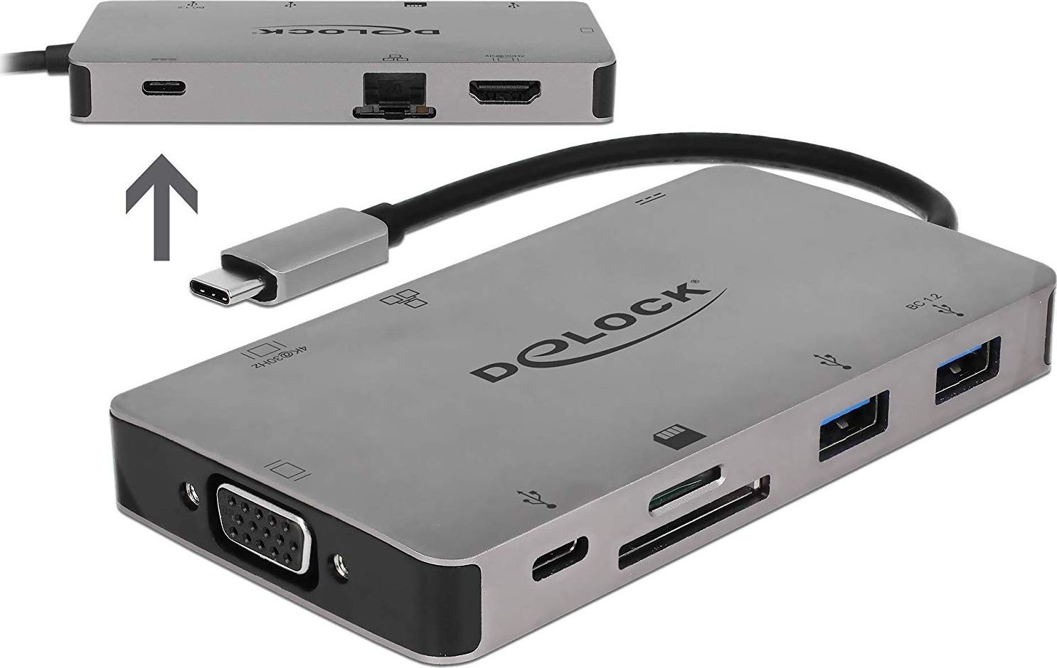 Delock Stacja/replikator USB-C Docking Station 4K HDMI VGA SD USB 3.1 LAN PD 3.0