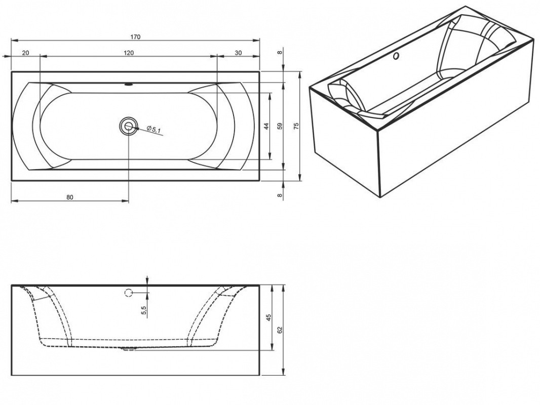 Riho Linares Plug & Play 170x75 BD54005