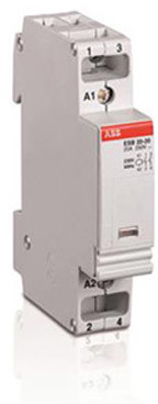 ABB Stycznik modułowy ESB20-20N-06, I=20A (AC-1/AC-7a), 9A (AC-3); U cewki=230V AC/DC; Styki: 2NO ESB20-20N-06