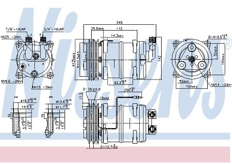 NISSENS SPRĘŻARKA KLIMATYZACJI NISSENS 89321 VOLVO 240/245/740/760/780/940/960 90 NISSENS 89321