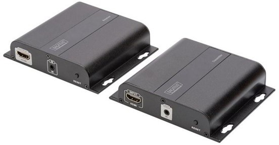 Digitus Przedłużacz/Extender HDMI do 120m po skrętce Cat.5e/6 UTP lub IP 4K 30Hz UHD z audio zestaw (DS-55122)