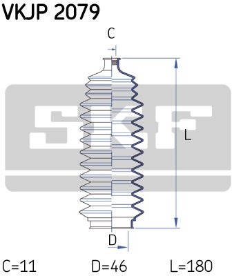 SKF Zestaw osłon, układ kierowniczy VKJP 2079