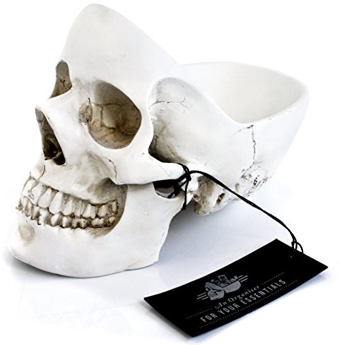 Suck UK pojemnik na biurko i do pokoju, wzór czaszki, biały SK TIDYSKULL1