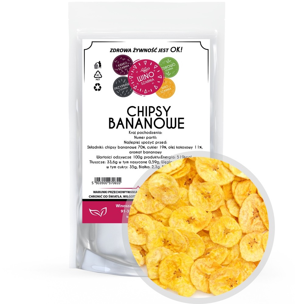 Chipsy Bananowe Banany suszone - 1kg