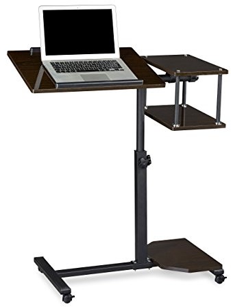 Relaxdays stolik na laptopa z regulacją wysokości XL wys. x szer. x gł.: 100 x 77 x 40 cm Duży stolik na notebooka jako stolik kawowy i stolik pomocniczy z 4 rolkami z hamulcami do tabletu z półką na  10020397_46
