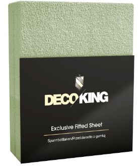 DecoKing 02872 prześcieradło z gumką z frotte, bawełna, 120x200140x200 cm, butelkowa zieleń 02872
