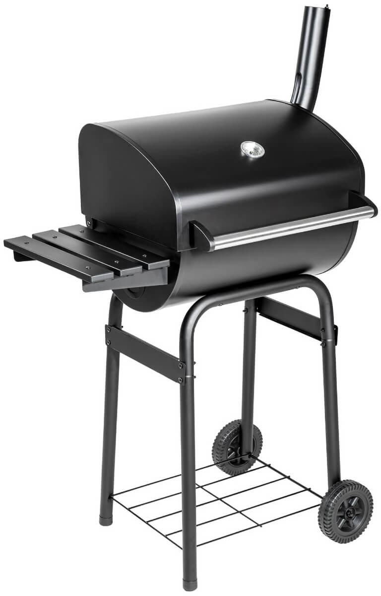 tectake Grill z pokrywą i termometrem - czarny 401172