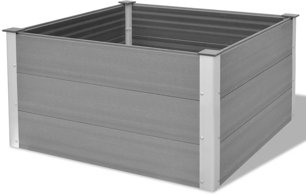 vidaXL Donica ogrodowa, WPC, 100x100x54, szara