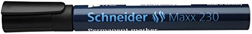 Schneider Permanent-marker Maxx 230, Cap wyłączania ink, aluminiowy trzonek, wielokrotnego napełniania, 1  3 MM, czarny 4004675000057