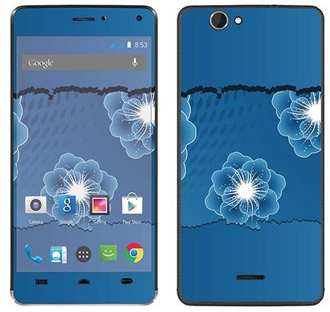 Wiko Royal Sticker Royal tatuaż ścienny RS. 97624 samoprzylepny do Getaway z motywem Blue Flowers With Paper RS.97624