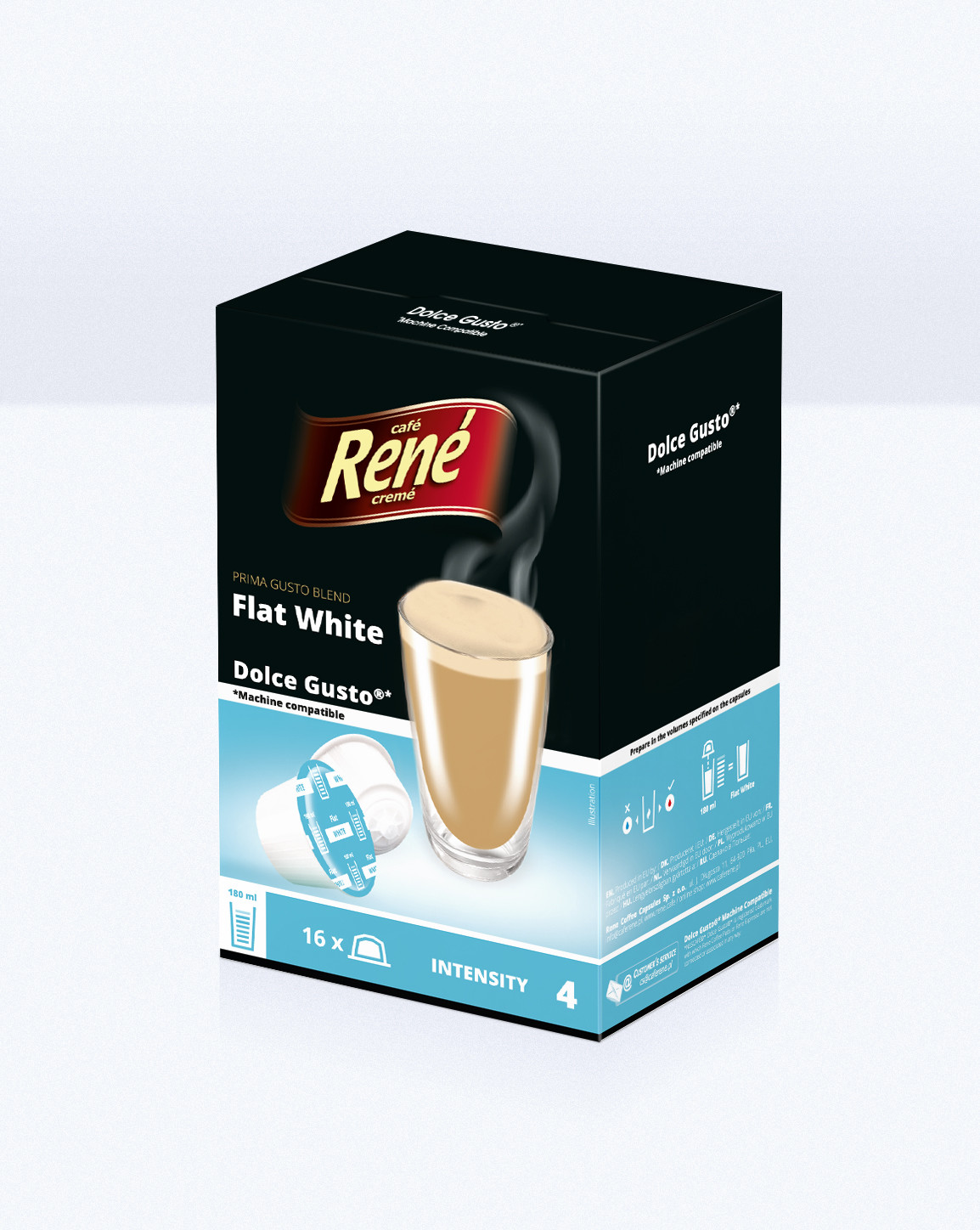 Rene Coffee Rene Flat White kapsułki do Dolce Gusto - 16 kapsułek
