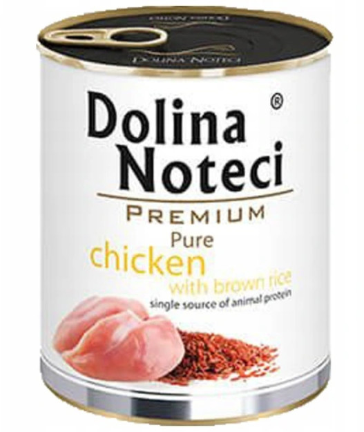 Dolina Noteci Premium Pure BOGATA W KURCZAKA Z RYŻEM 800g  od 95zł +DO 3% ZWROTU W PROGRAMIE LOJALNOŚCIOWYM DOLINA-PURE-800-KUR