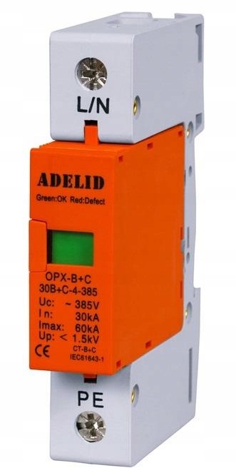 Ogranicznik Ochronnik Przepięć 1-FAZ B+c T1 T2 1P