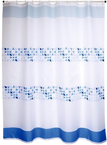 MSV zasłona prysznicowa Premium Porto z poliestru 180 x 200 cm, niebieski, 30 x 20 x 15 cm 143017