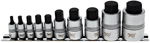 BGS Wewnętrzny 6-kątne kluczy nasadowych, 4  19 MM, bardzo krótki, 10-częściowy, 1 sztuki, 5099