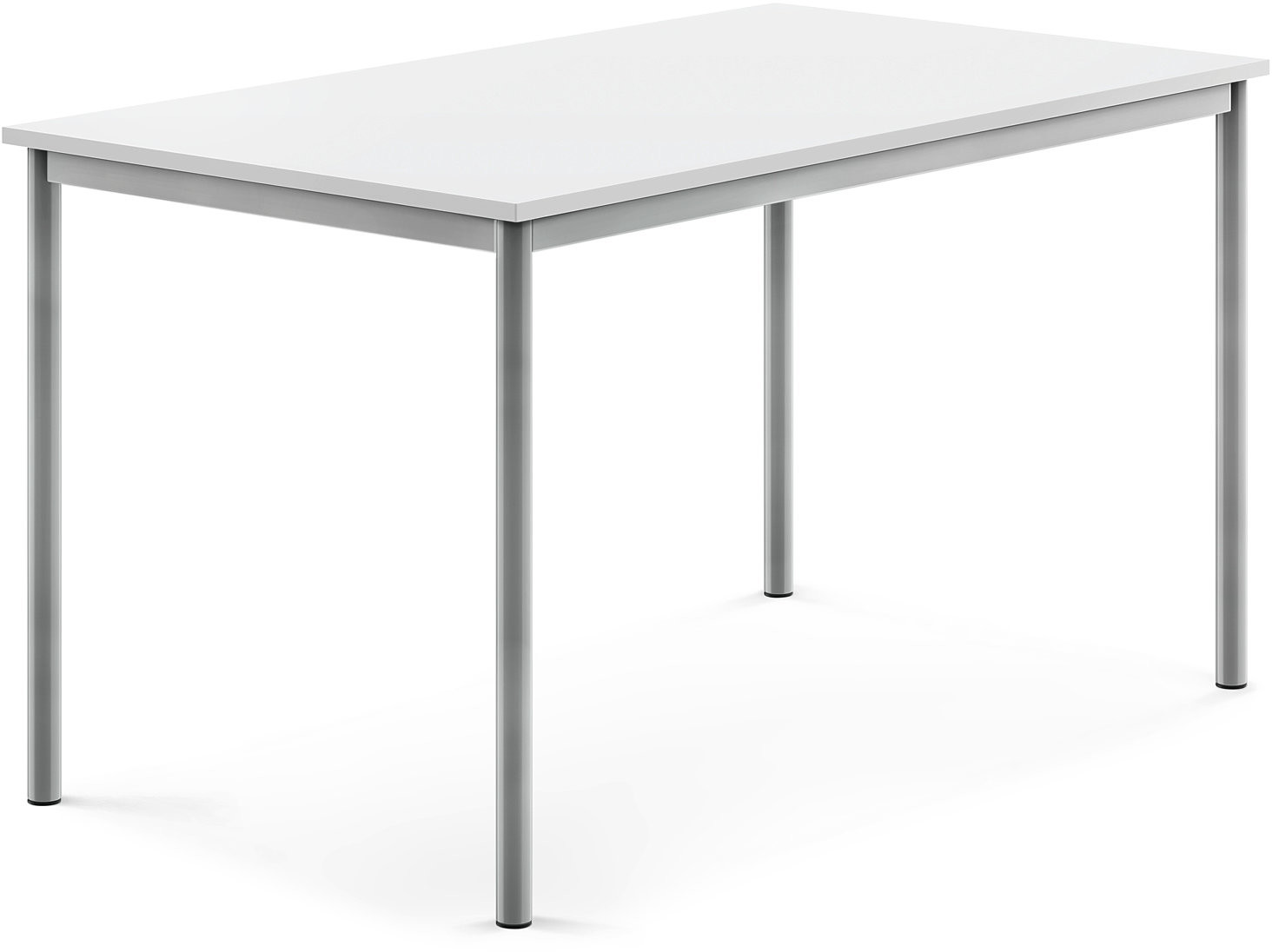 AJ Produkty Biurko BORS, 1400x800x760 mm, biały laminat, szary aluminium