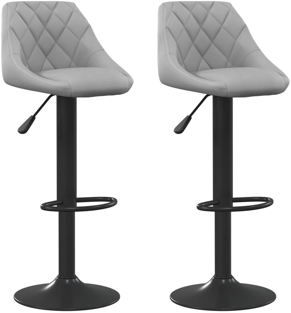 vidaXL Hokery, 2 szt., jasnoszare, obite aksamitem