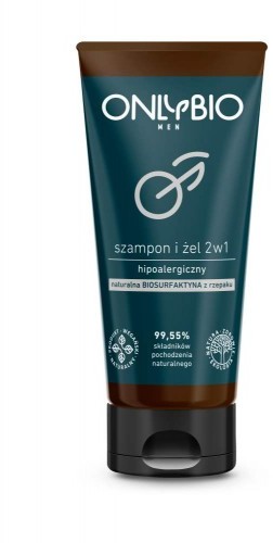 ONLYBIO Szampon i żel 2w1 MEN hipoalergiczny, tuba, 200 ml - ONLYBIO