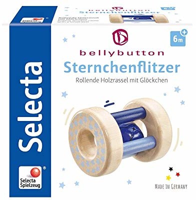 Selecta 64011 gwiazdki Flitzer, greifling i grzechotka  bellybuton, niebieski, 10 cm