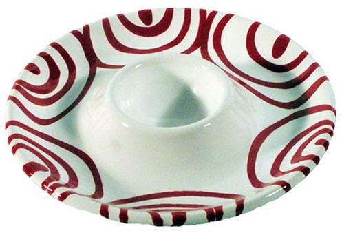 Gmundner Keramik Gmundner ceramika manufaktura 0182begl12 rotgeflammt kieliszek do jaj gładkie, średnica 12 cm 0182BEGL12