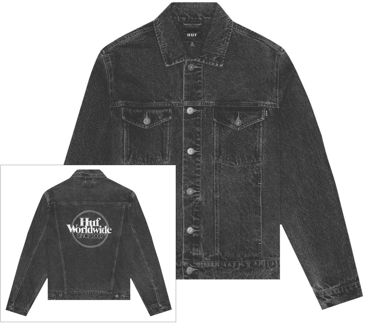 HUF kurtka męska ISSUE DENIM JACKET Black