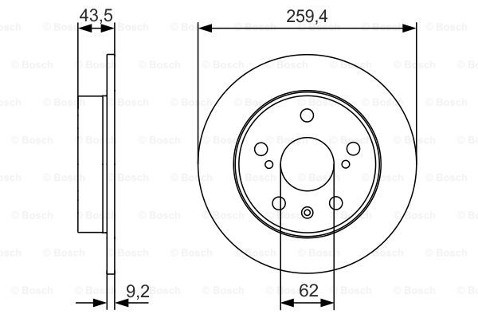 BOSCH Tarcza hamulcowa tylna, 0 986 479 C44  0986479C44