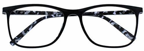 OPULIZE OPULIZE Łuk duże okulary do czytania czarne wzorzyste ramiona męskie damskie wiosenne zawiasy R66-1 + 1,00