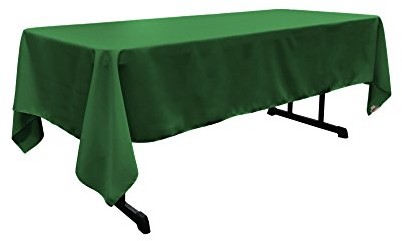 LA Linen La poliester popelina obrus, prostokątne, 60 firmy 102-inch płótna, szmaragd Zielony TCpop60X102_GreenEmP32