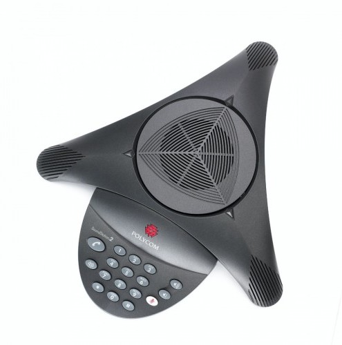 Polycom SoundStation2 (analog) conference phone without display. Non-expandable. Includes 220V-240V AC power/telco module, power cord with CEE7/7 plug, 6.4m c 2200-15100-122