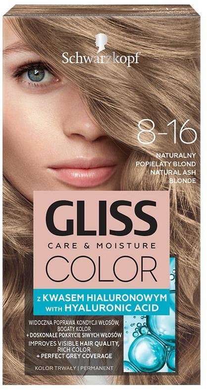 Schwarzkopf Gliss Color krem koloryzujący do włosów 8-16 Naturalny Popielaty Blond