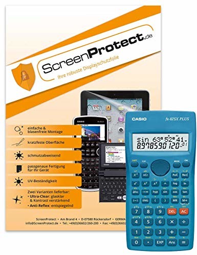 ScreenProtect ScreenProtect Folia ochronna na wyświetlacz UltraClear do Casio FX-82 SX Plus z raklem i ściereczką z mikrofibry SP CS FX82SX PLUS UC
