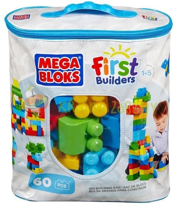 Mega Bloks Duża ECO torba z klockami niebieska