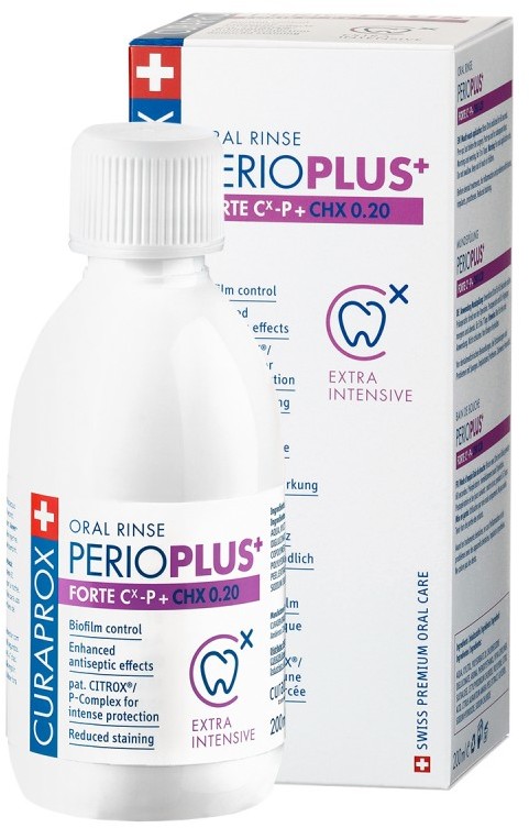 Фото - Зубна паста / ополіскувач Curaprox Perio Plus + Forte Płyn do płukania jamy ustnej, 200 ml 