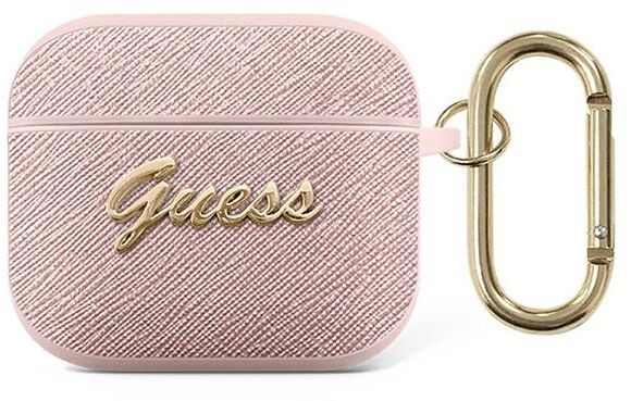 Guess Guess GUA3SASMP AirPods 3 cover różowy/pink Saffiano Script Metal Collection GUE001675-0