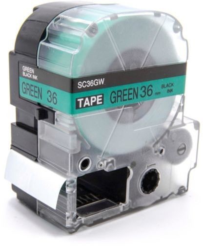 Epson LK-SC36GW, 36mm x 9m, czarny druk / zielony podkład, taśma zamiennik