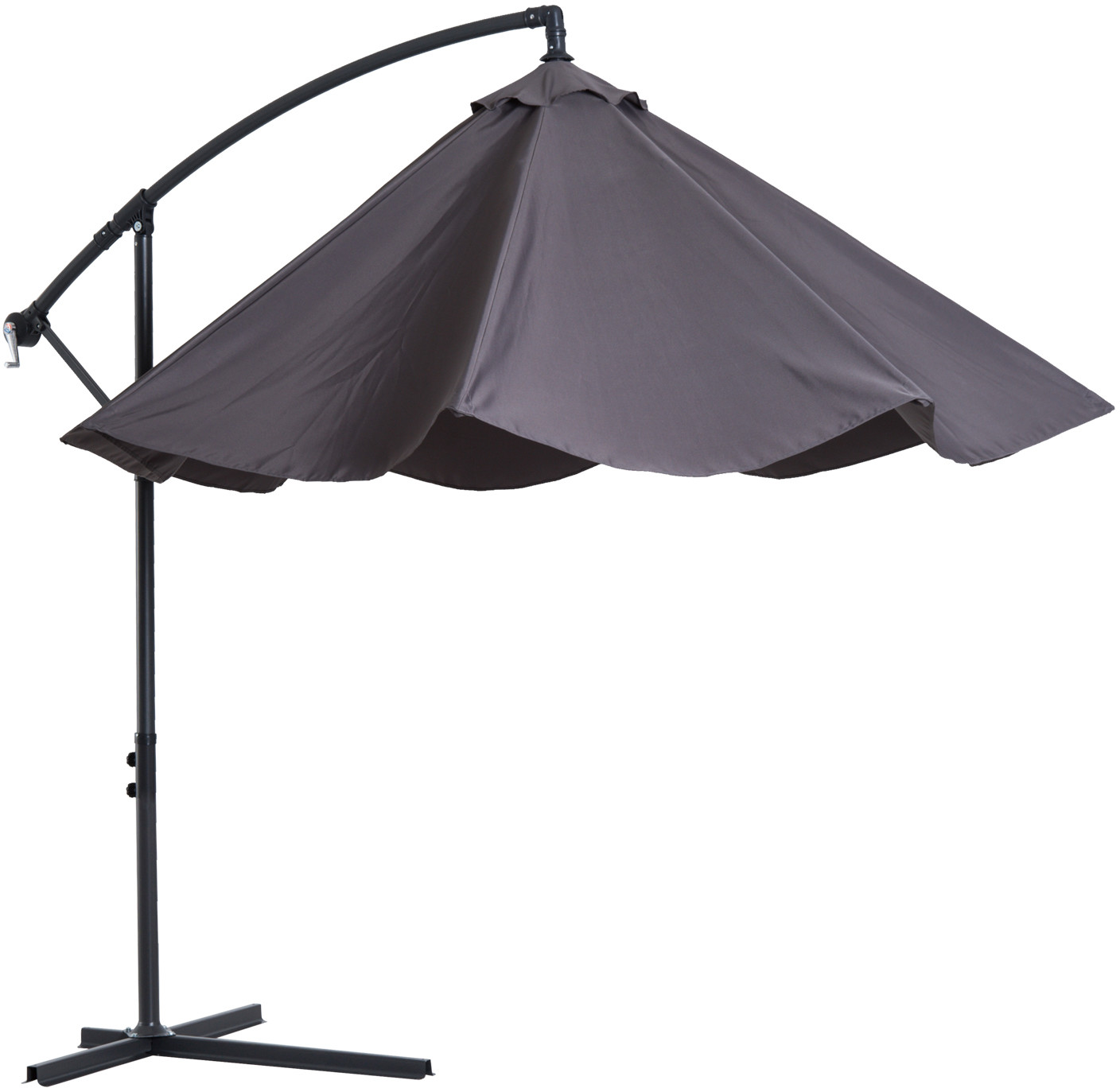 Outsunny PARASOL OGRODOWY Z RĘCZNĄ KORBĄ 3 m szary