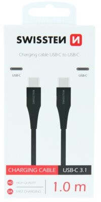 SWISSTEN Kabel USB Typ-C USB Typ-C SWISSTEN 1 m Czarny