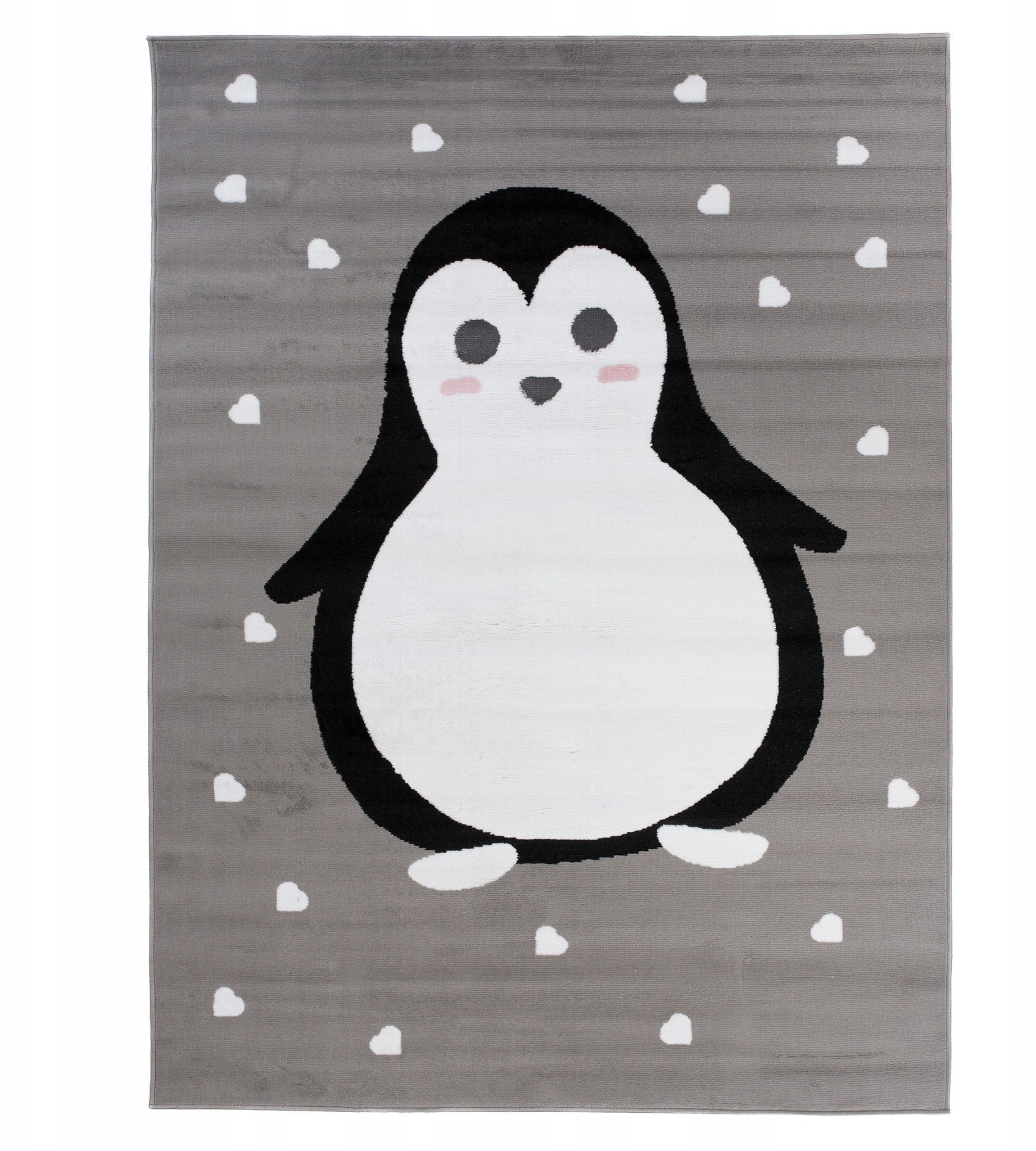 Dywan Dla Dzieci 180x250 Pastelowy Pingwin Szary