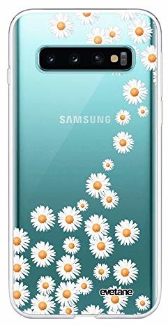 Samsung Evetane Evetane Etui ochronne do Galaxy S10 Plus 360, pełne etui ochronne, przód i tył, wytrzymałe, przezroczyste, motyw stokrotki 149285 CD_149285