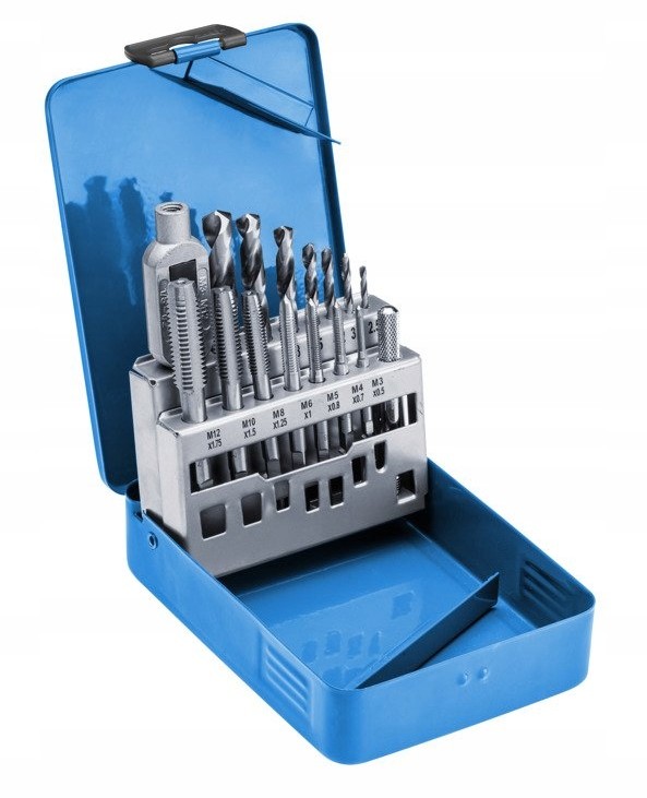 Hogert HT3B581 Zestaw gwintowników i wierteł 15el.