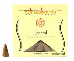 Song Of India Kadzidła stożkowe SACRAL na 2 czakrę 24 sztuki