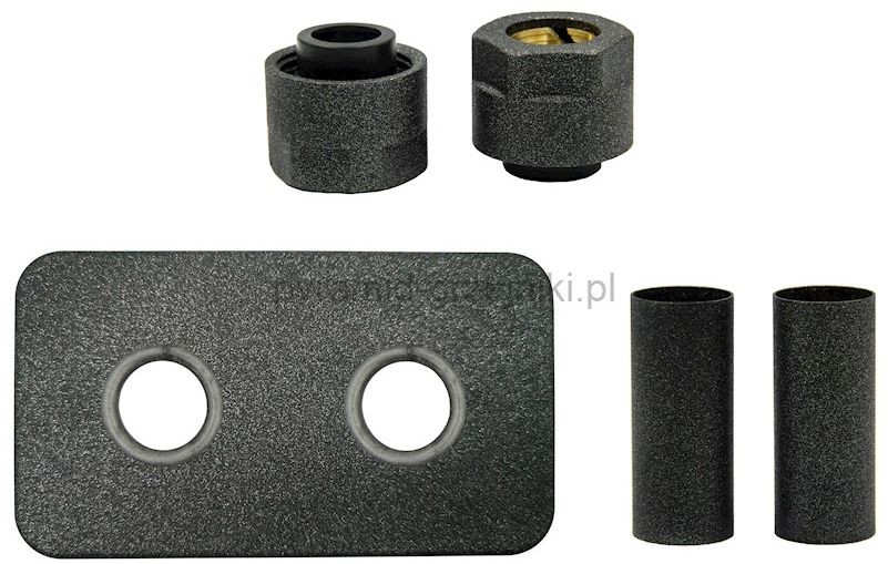 Vario Term Zestaw maskujący rozety + tuleje + złączki Cu/Pex x GW3/4 - antracyt instalacja miedziana -CU rozeta prostokątna ZMRP2M15X3/4/15