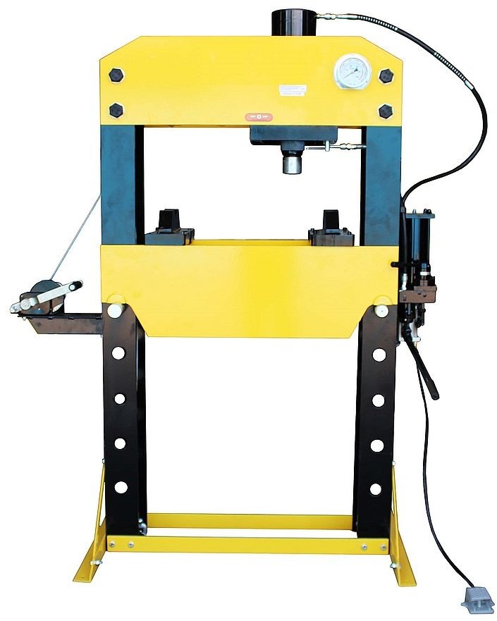443 DOSTAWA GRATIS! 44358878 Prasa hydrauliczna pneumatyka ruchomy tłok regulowany stół siła nacisku 100 T) 58878-uniw
