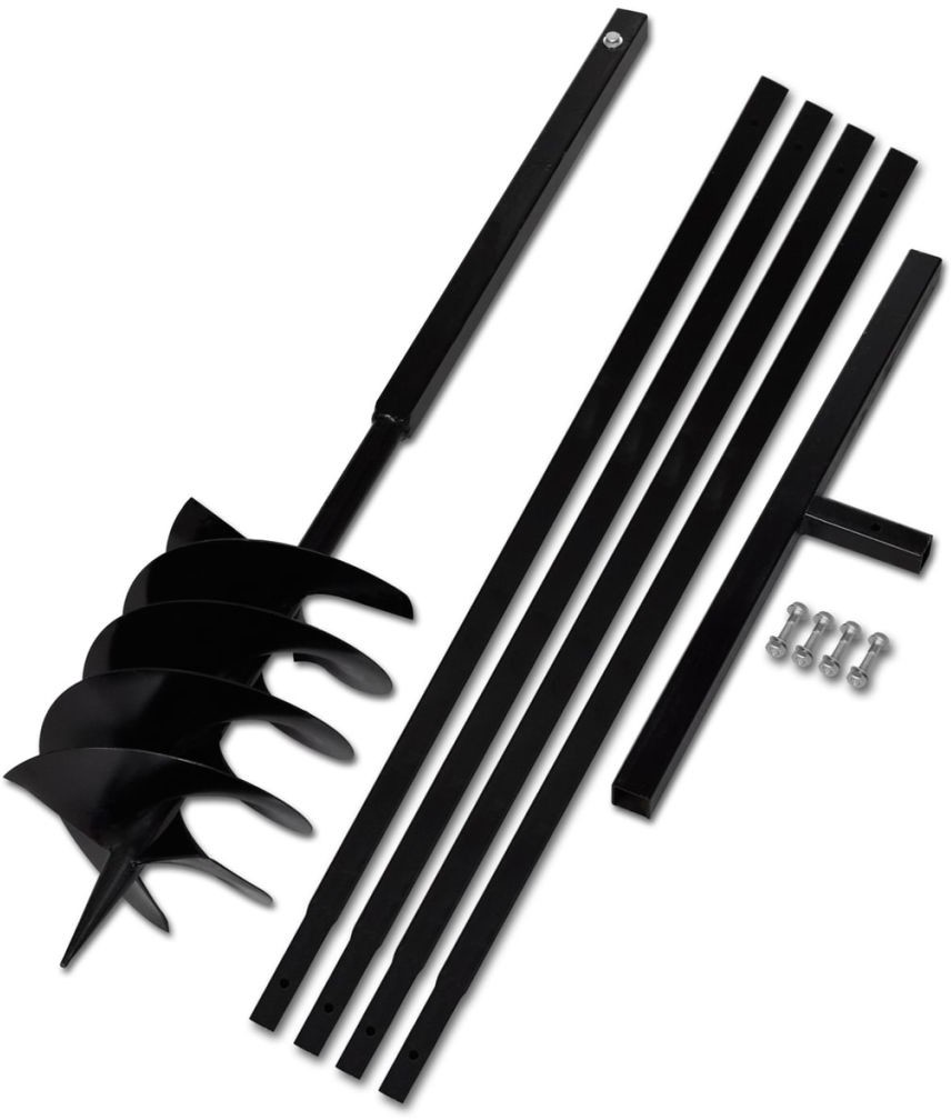 vidaXL vidaXL Świder glebowy z uchwytem, 200 mm, rurą przedłużającą, 5 m, stal