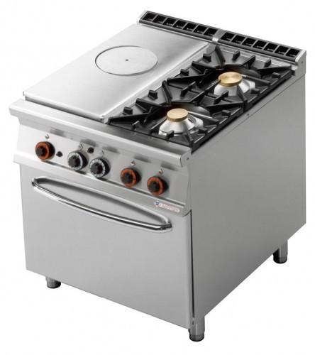 RM Gastro Kuchnia żeliwna z piekarnikiem elekrycznym GN 2/1 TPF2 - 98 GE