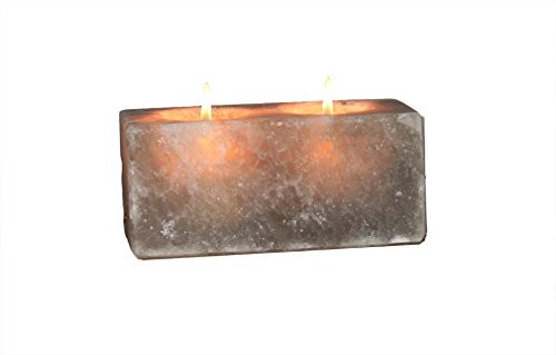 Himalaya Salt Dreams Salt Dreams świecznik na świeczki typu tealight z kryształów soli himalajskiej telewizora Twin Cube, Grey Line 60071