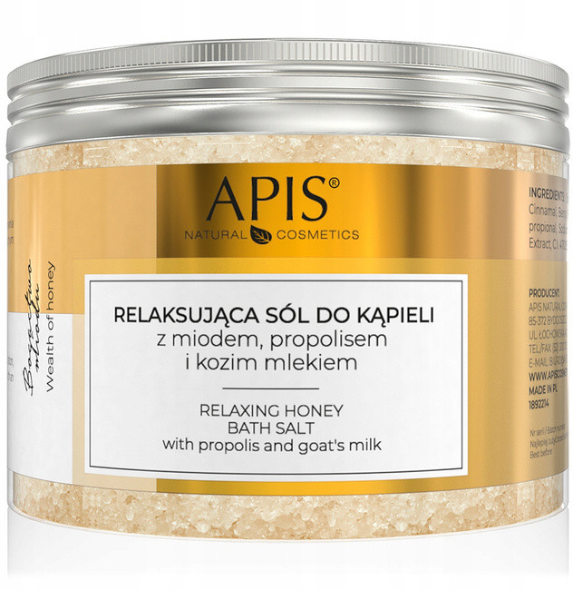Apis Bogactwo Miodu Relaksująca sól do kąpieli z miodem i kurkumą 650g 64188-uniw