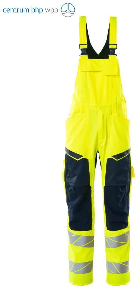 Mascot workwear ACCELERATE SAFE OGRODNICZKI Z KIESZENIAMI NA KOLANACH; ŻÓŁTY HI-VIS/CIEMNY GRANAT (90C56)