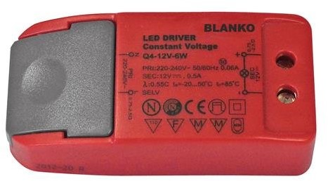 Unbekannt Blanko Strips i źródeł światła 12 V, 0,5 A do transformator do LED 6 W 6970sin12 V005 6970SIN12V005