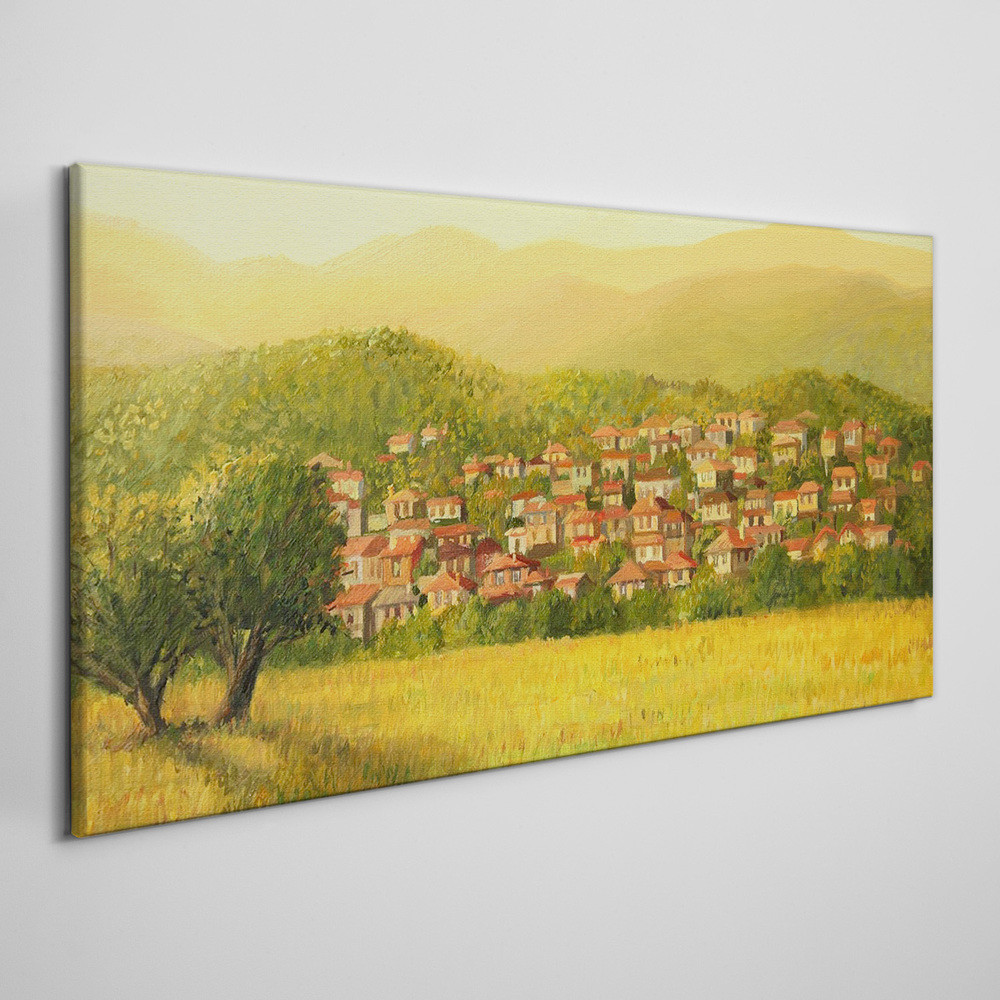 PL Coloray Obraz Canvas drzewa miasto góry przyroda 100x50cm